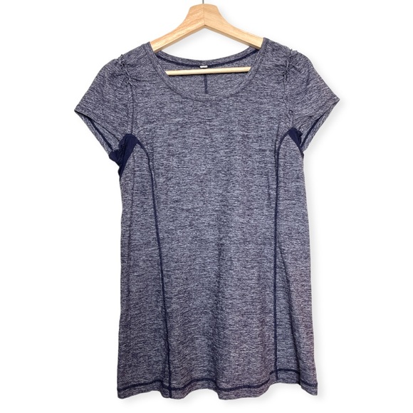 lululemon athletica Tops - Lululemon Athletica Purple Navy Space Dye Cap Sleeve Scoop Neck Top Size 10